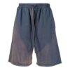 Pantalones Cortos rectos con cordón de ajuste y efecto decolorado Off-White para hombre, colección primavera-verano 2022, versión estándar, azul
