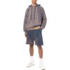 Pantalones Cortos rectos con cordón de ajuste y efecto decolorado Off-White para hombre, colección primavera-verano 2022, versión estándar, azul