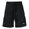 Pantalones Cortos rectos con cordón Off-White para hombre, colección primavera-verano 2022, color liso, negro