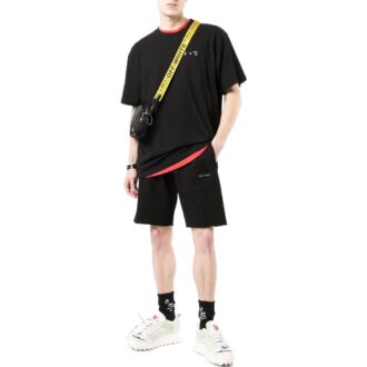 Pantalones Cortos rectos con microestampado del logotipo de la colección SS22, versión Ordinary, en negro