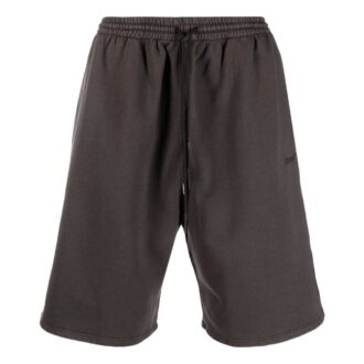 Pantalones Cortos rectos de cintura elástica con estampado de logotipo Off-White para hombre, color marrón