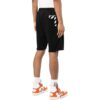 Pantalones Cortos rectos de hombre Off-White, de color liso, con estampado en la espalda y cintura elástica, negros