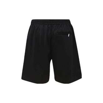 Pantalones Cortos rectos de hombre Off-White SS22, de color liso con estampado de logotipo y cintura elástica, versión estándar, negros