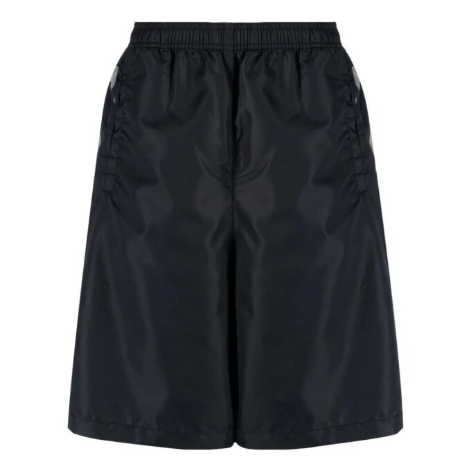 Pantalones Cortos rectos de sarga estampada con cintura elástica Off-White para hombre, colección SS22, versión estándar, color negro