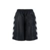Pantalones Cortos rectos de sarga estampada con cintura elástica Off-White para hombre, colección SS22, versión estándar, color negro