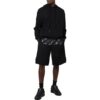 Pantalones cortos rectos de sarga estampados Off-White para hombre, negro