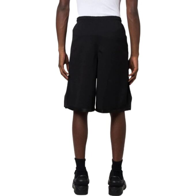 Pantalones cortos rectos de sarga estampados Off-White para hombre, negro