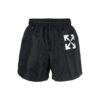 Pantalones Cortos rectos negros con cintura elástica y estampado de logotipo Off-White para hombre, colección primavera-verano 2022