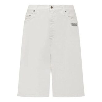 Pantalones Cortos vaqueros casuales de cintura alta de color liso para hombre Off-White SS22, blancos