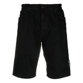 Pantalones cortos vaqueros con logotipo para hombre, temporada primavera-verano 2021, negros