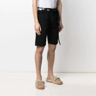 Pantalones cortos vaqueros con logotipo para hombre, temporada primavera-verano 2021, negros