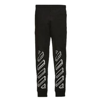 Pantalones de chándal ajustados con gráfico 3D, marcas diagonales y Arrows, negro/blanco
