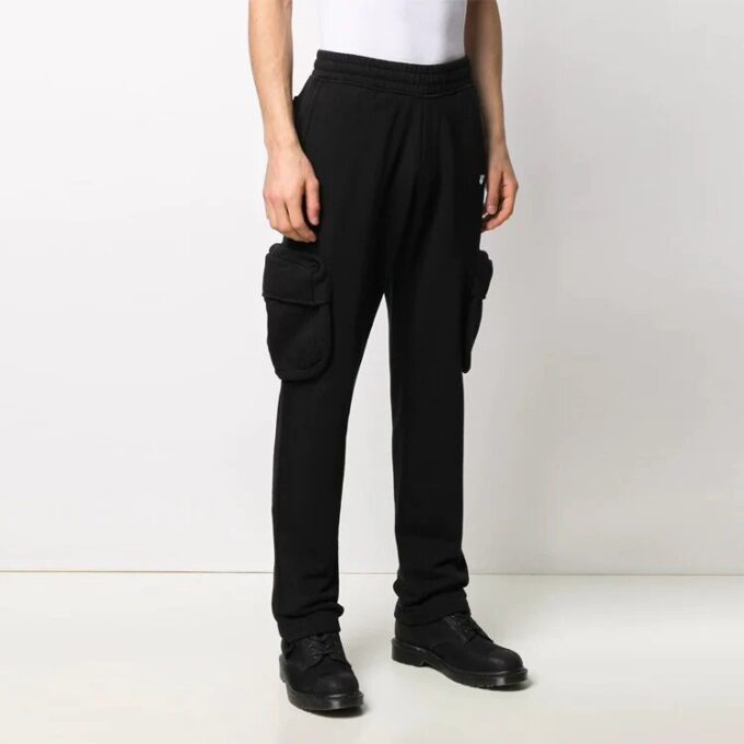Pantalones de chándal cargo con logo SS21, versión de corte ajustado, negros