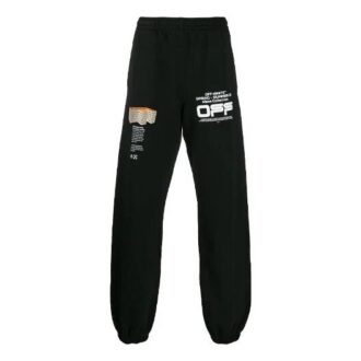 Pantalones de chándal con logo ondulado para hombre, temporada primavera-verano 2020, negros