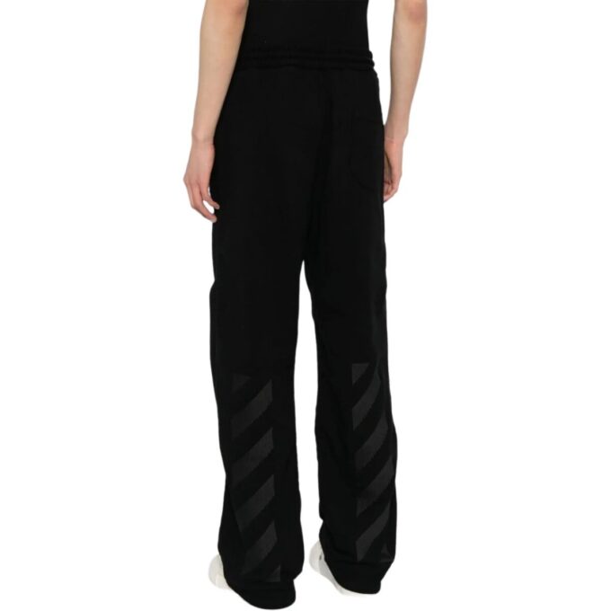 Pantalones de chándal con rayas diagonales bordadas «Negro»