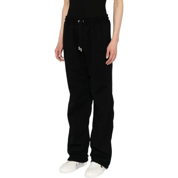 Pantalones de chándal con rayas diagonales bordadas «Negro»