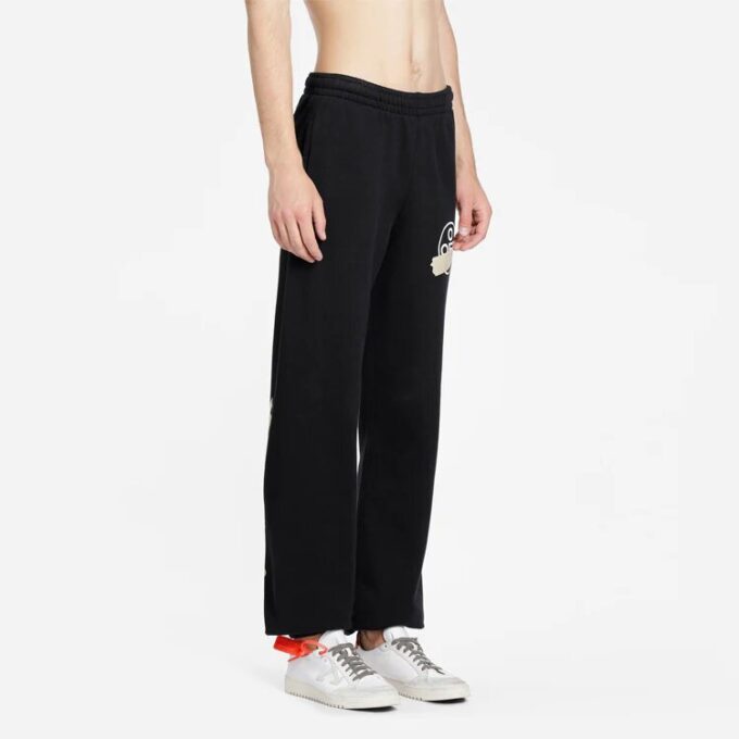 Pantalones de chándal de algodón para hombre con logo, holgados y rayas