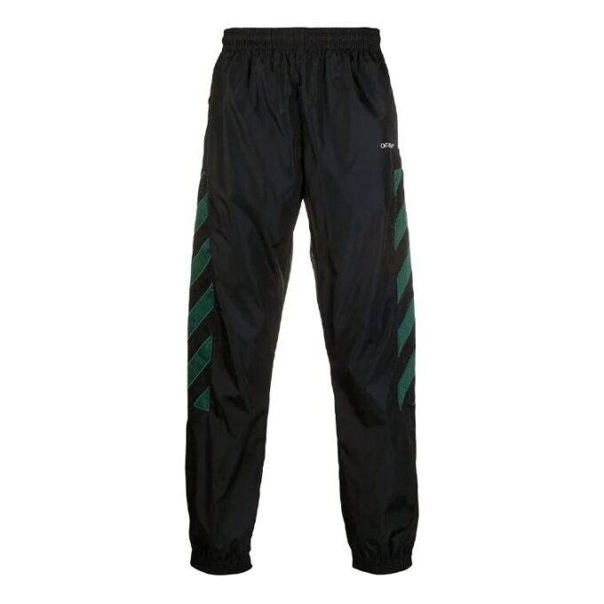 Pantalones de chándal de nailon Diag «Negro//Blanco»