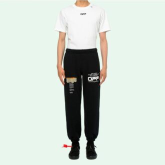 Pantalones de chándal informales de algodón liso con estilo urbano y logotipo 3D de líneas onduladas