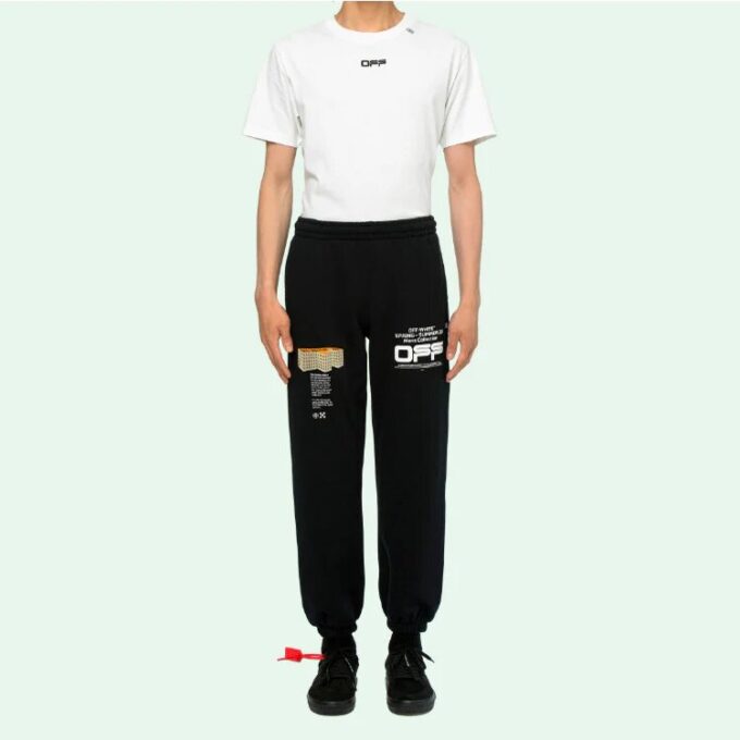 Pantalones de chándal informales de algodón liso con estilo urbano y logotipo 3D de líneas onduladas