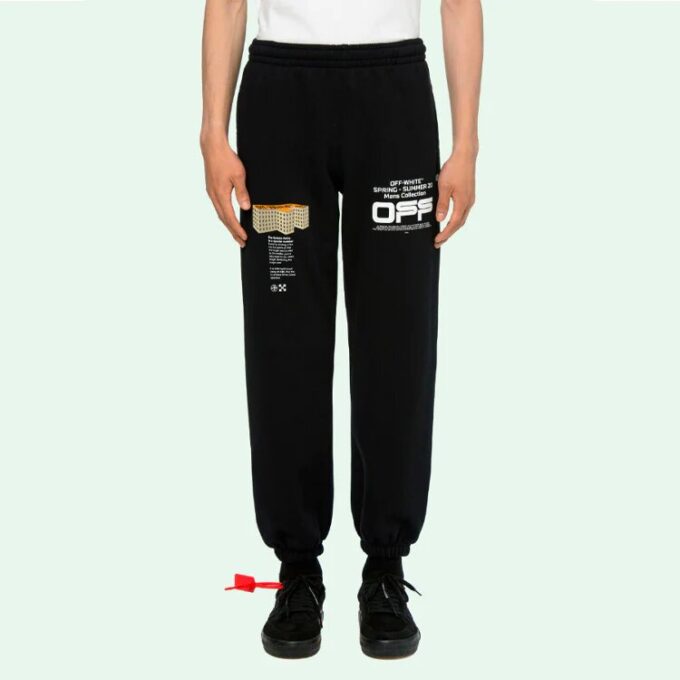Pantalones de chándal informales de algodón liso con estilo urbano y logotipo 3D de líneas onduladas