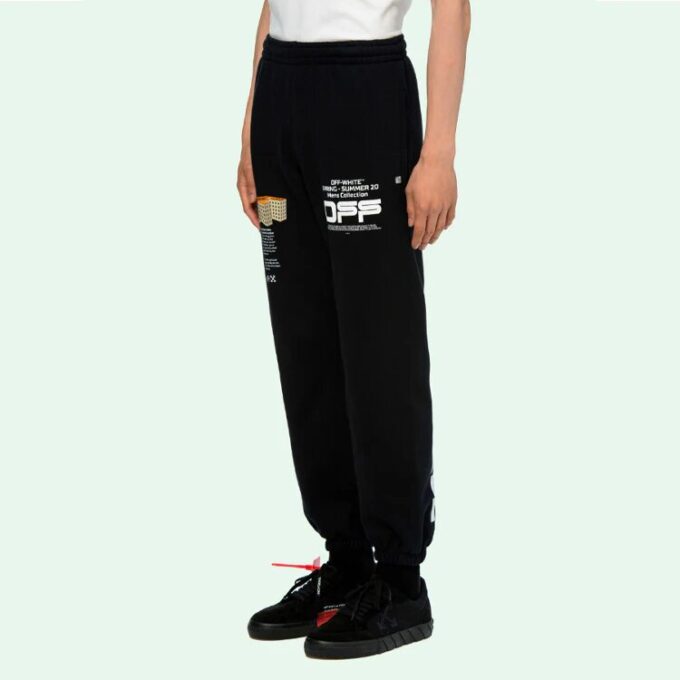 Pantalones de chándal informales de algodón liso con estilo urbano y logotipo 3D de líneas onduladas