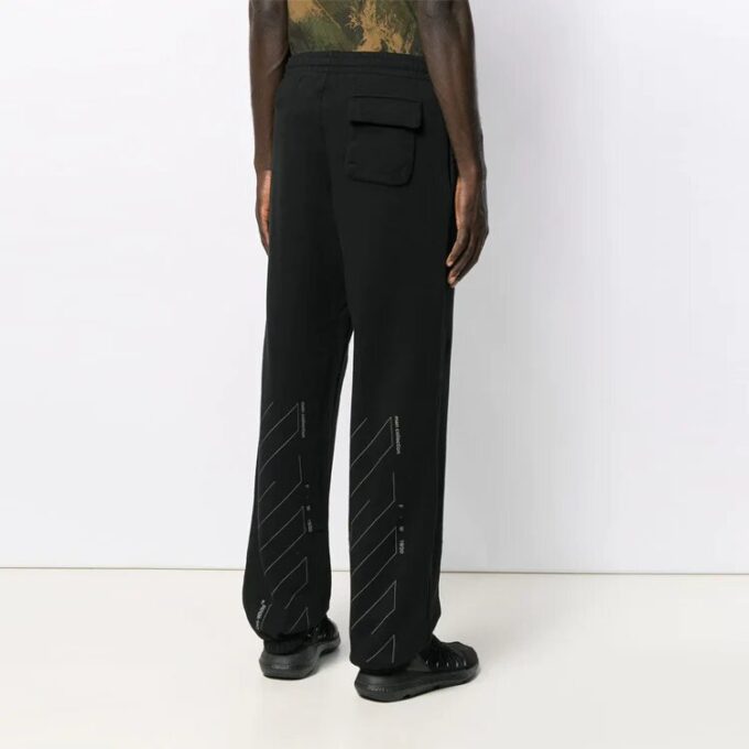 Pantalones de chándal sin rematar para hombre, negros
