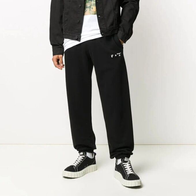 Pantalones de hombre con estampado de rayas diagonales, negros