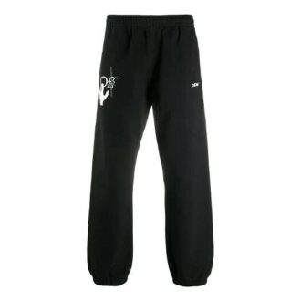 Pantalones de hombre con estampado del logotipo de Hand Workers FW20, negros