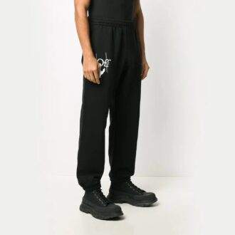 Pantalones de hombre con estampado del logotipo de Hand Workers FW20, negros