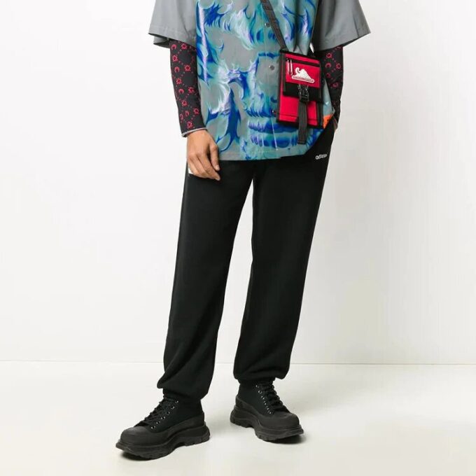 Pantalones de hombre con estampado del logotipo de Hand Workers FW20, negros