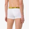 Pantalones de tela con logo industrial de la colección primavera-verano 2021, versión de corte ajustado, color blanco