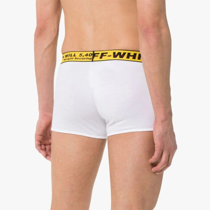 Pantalones de tela con logo industrial de la colección primavera-verano 2021, versión de corte ajustado, color blanco