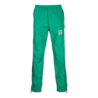 Pantalones deportivos casuales Off-White para hombre de la colección SS21 con raya lateral, corte ajustado, color verde