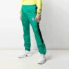 Pantalones deportivos casuales Off-White para hombre de la colección SS21 con raya lateral, corte ajustado, color verde