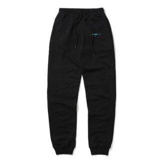 Pantalones deportivos con cordones y estampado Off-White para hombre, corte holgado, negros