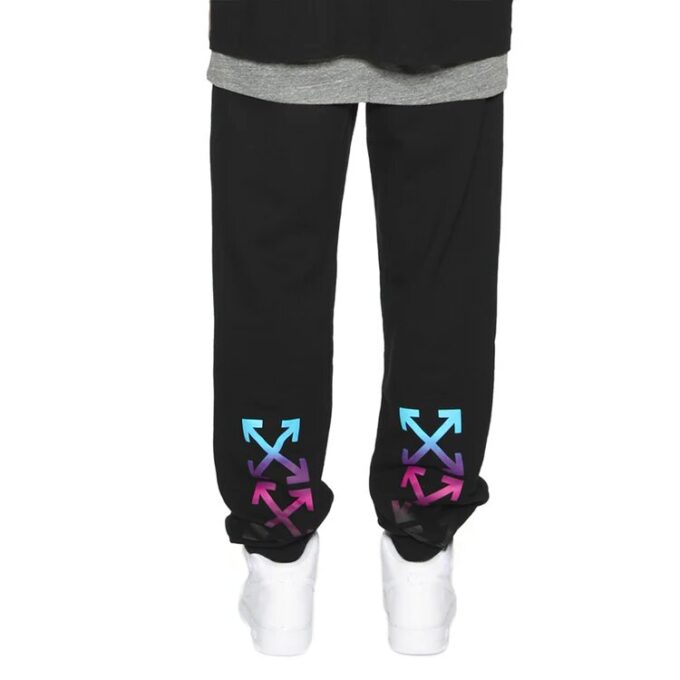 Pantalones deportivos con cordones y estampado Off-White para hombre, corte holgado, negros