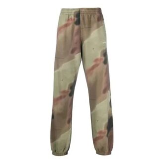 Pantalones deportivos con estampado de camuflaje, color verde