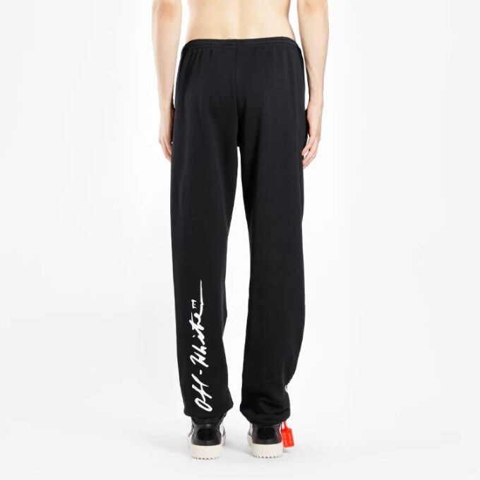 Pantalones deportivos con estampado de letras y diseño de la Mona Lisa, negro