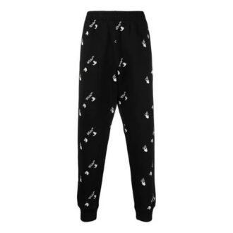 Pantalones deportivos con estampado de logotipo grande de la colección primavera-verano 2021, color negro