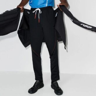 Pantalones deportivos de cordón rectos Off-White para hombre FW21, corte ajustado, negros
