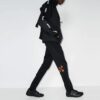 Pantalones deportivos de cordón rectos Off-White para hombre FW21, corte ajustado, negros