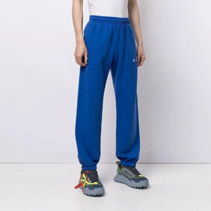 Pantalones deportivos de corte holgado con rayas SS21, azul