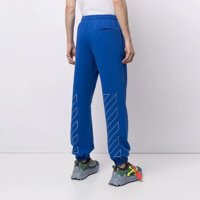 Pantalones deportivos de corte holgado con rayas SS21, azul