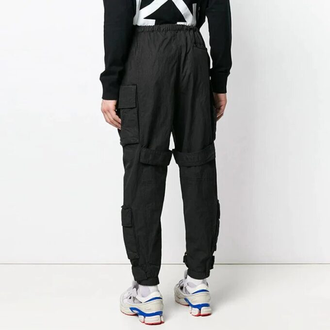 Pantalones deportivos de hombre Off-White de color liso con bolsillos cargo/pantalones/joggers de corte holgado en negro