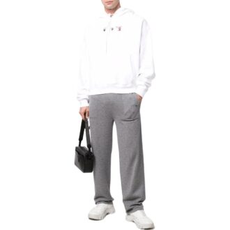 Pantalones deportivos de hombre Off-White de la colección SS22, de color liso, con cordones y corte holgado, en gris