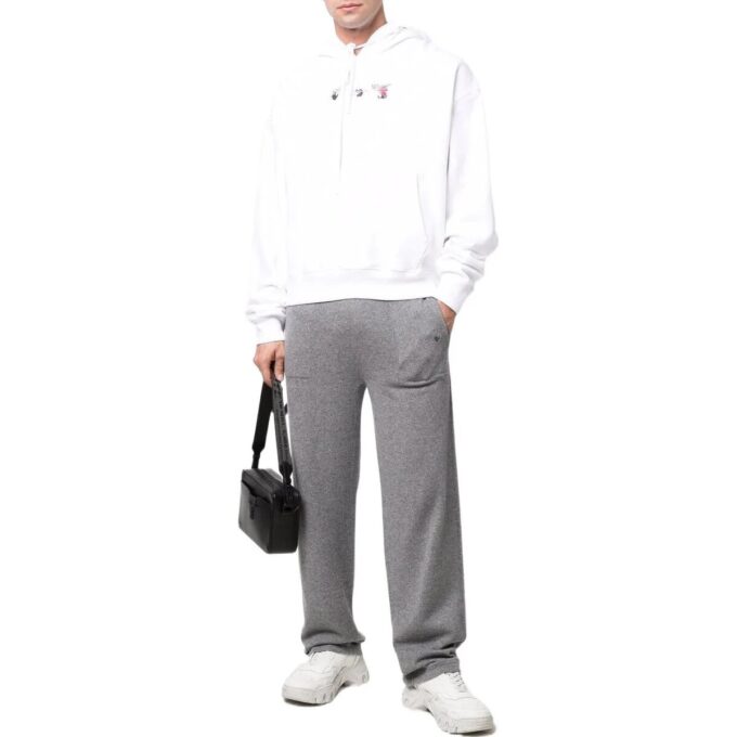 Pantalones deportivos de hombre Off-White de la colección SS22, de color liso, con cordones y corte holgado, en gris