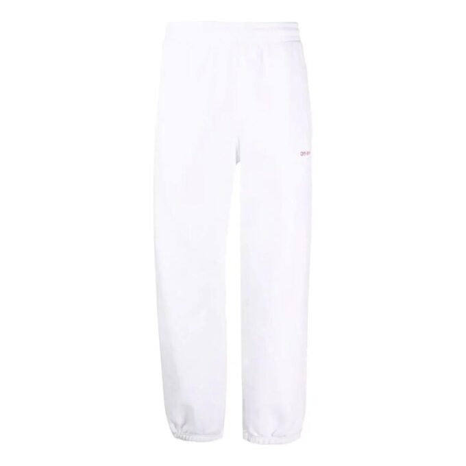 Pantalones deportivos Off-White para hombre, colección primavera-verano 2022, de color liso con estampado de flechas, corte holgado, color blanco