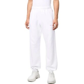 Pantalones deportivos Off-White para hombre, colección primavera-verano 2022, de color liso con estampado de flechas, corte holgado, color blanco Pantalones deportivos Off-White para hombre, colección primavera-verano 2022, de color liso con estampado de flechas, corte holgado, color blanco