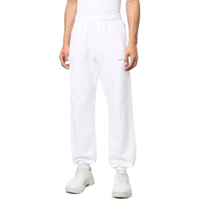 Pantalones deportivos Off-White para hombre, colección primavera-verano 2022, de color liso con estampado de flechas, corte holgado, color blanco